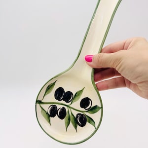 Vintage hand painted Portuguese ceramic spoon rest