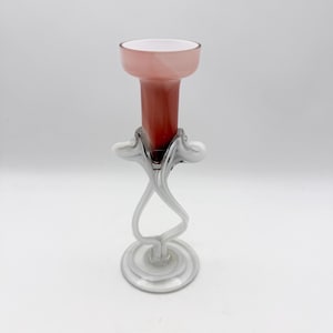 Vintage Murano glass candle holder, art glass candlestick