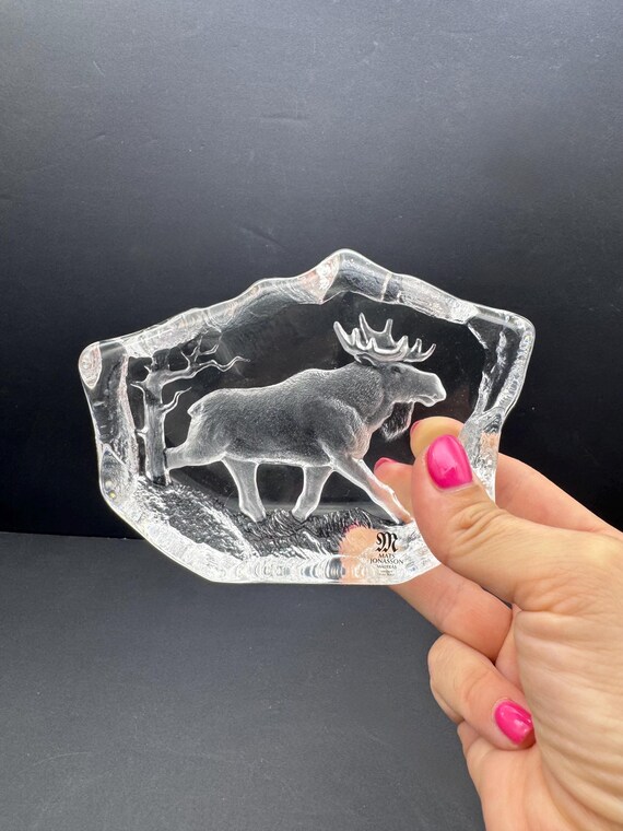 Mats Jonasson for Maleras Crystal Moose Ornament, Collectable