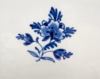 Vintage Delft Blue Floral Hand Painted Plate 1964 - Etsy Israel
