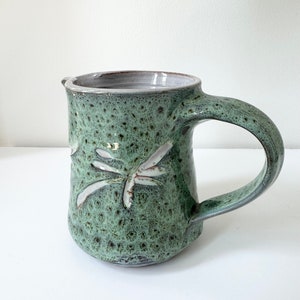 Buckfast Abbey pottery milk jug, green pottery creamer, small jug