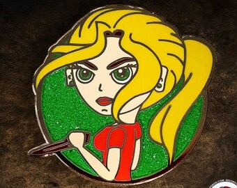 Buffy the Vampire Slayer Enamel Pin: Glitter Detail, 90s TV Show Fan