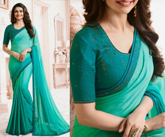 georgette saree with designer blouse