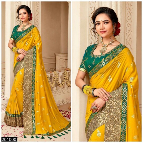 Sabyasachi Silk Saree Heavy Party Wear Saree Wedding Saree Etsy