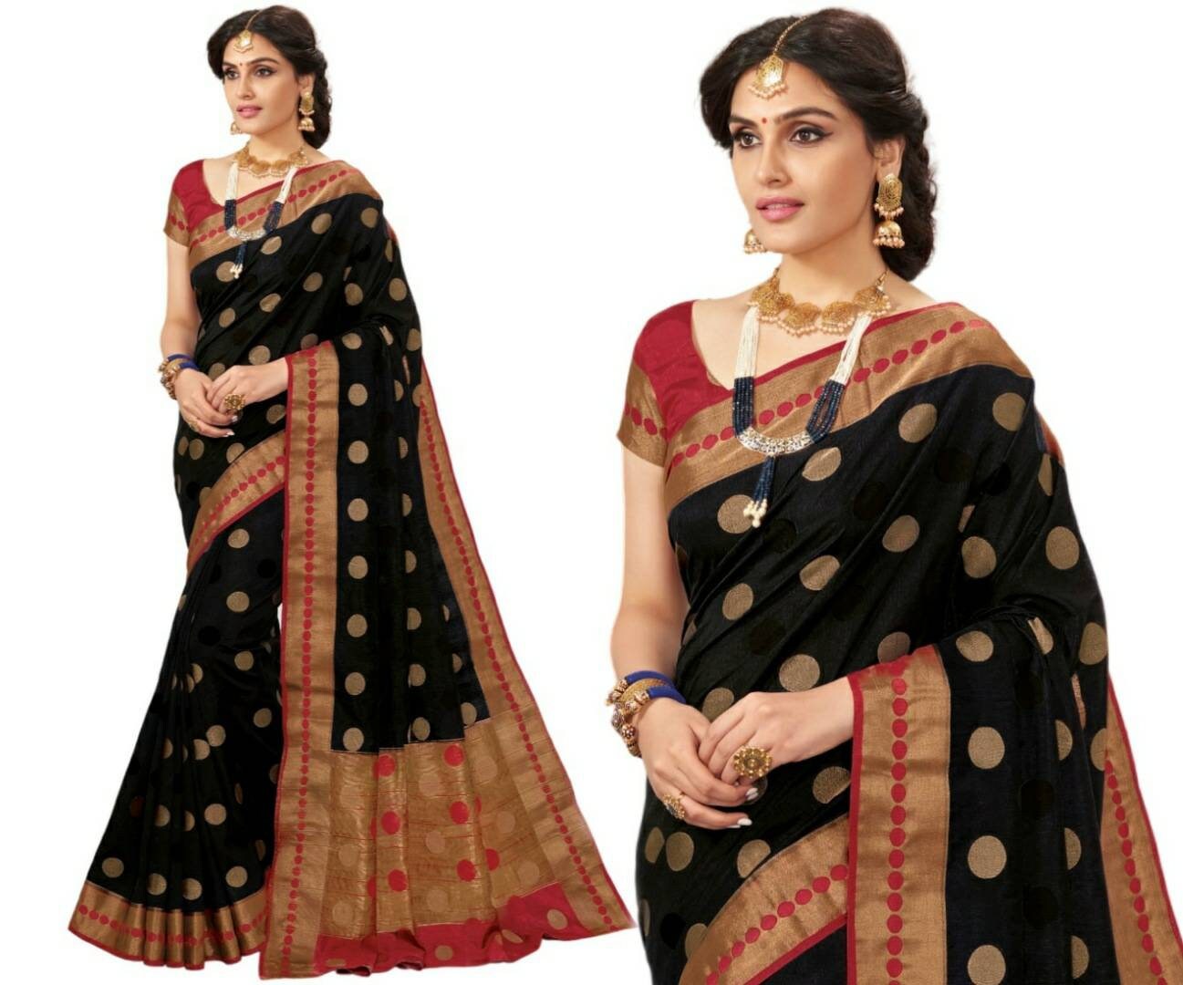 black colour wedding saree