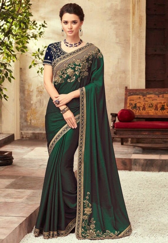 party wear saree heavy work