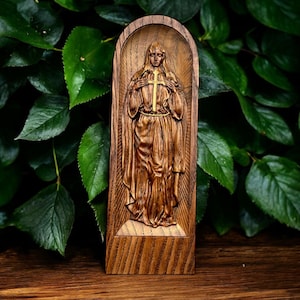 Sacred Heart of Mary, wooden religious decor