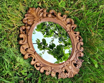 Oval Mirror in a Wooden Vintage Frame, Oval Antique Mirror, Many Sizes, Free Shipping