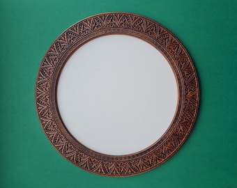 Round frame, wooden round frame, round picture frame, round carved frame, frame for the mirror, carved frame