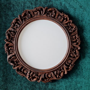 Wooden round carved frame, Picture frame