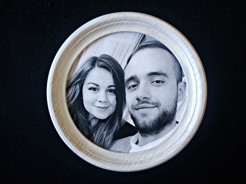 Wooden Round Frame White Round Frame Round Picture Frame Etsy UK