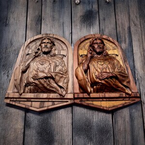 In this photo you can see the relief. The icon is carved from natural wood.