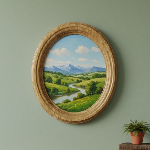 Oak Oval Picture Frame, Wooden Photo Frame, Choose Size - Etsy