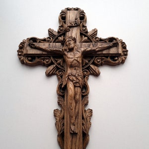 Wooden Crucifix, Jesus Christ, wooden cross, Catholic cross image 6