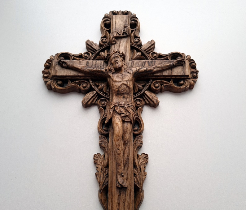 Wooden Crucifix, Jesus Christ, wooden cross, Catholic cross image 6