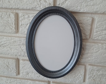 Graphite oval frame, picture frame, oval photo frame, Size: 3.5 x 5 up to 12 x 16 inches, Free Shipping