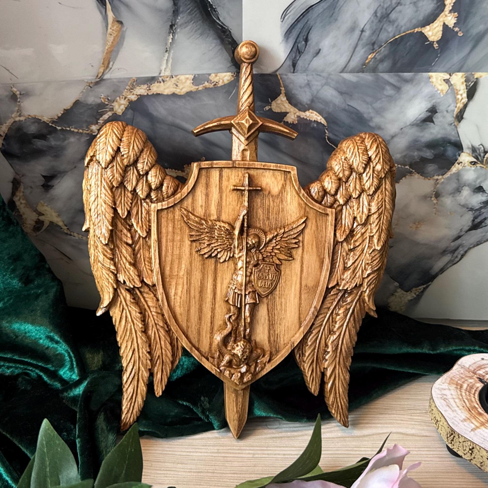 Archangel Michael Wooden Wall Plaque - Etsy