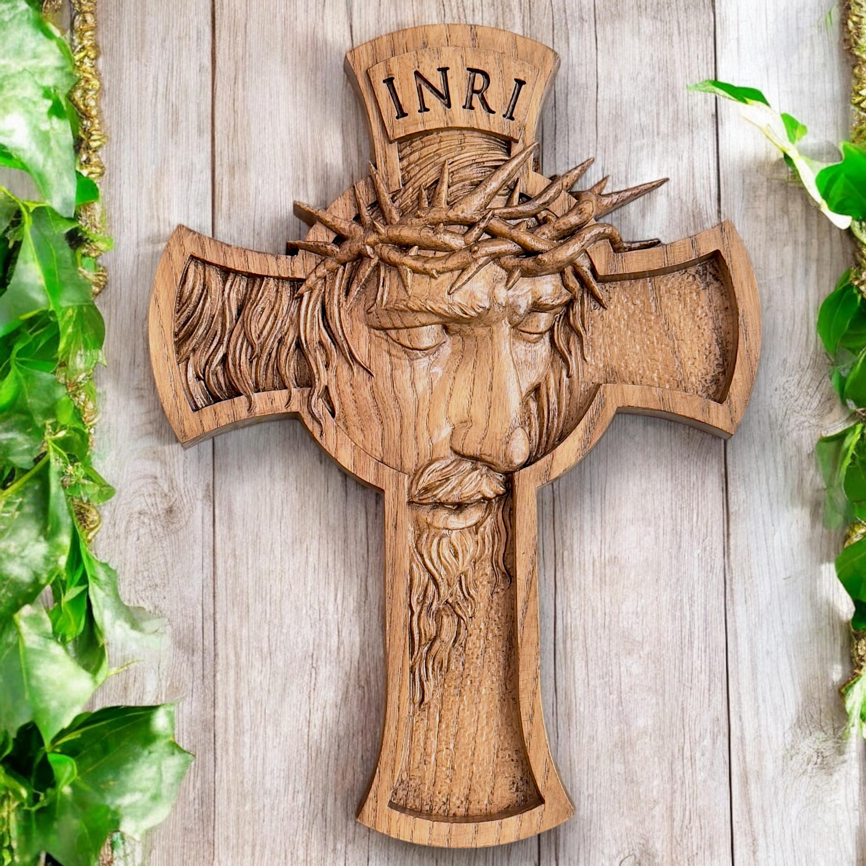 Croce in legno decorazione della parete cristiana, chiesa gesù vergine maria unà, decorazione pasquale, croce cattolica, scultura religiosa  15
