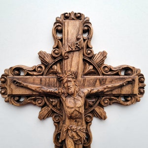 Wooden Crucifix, Jesus Christ, wooden cross, Catholic cross image 1