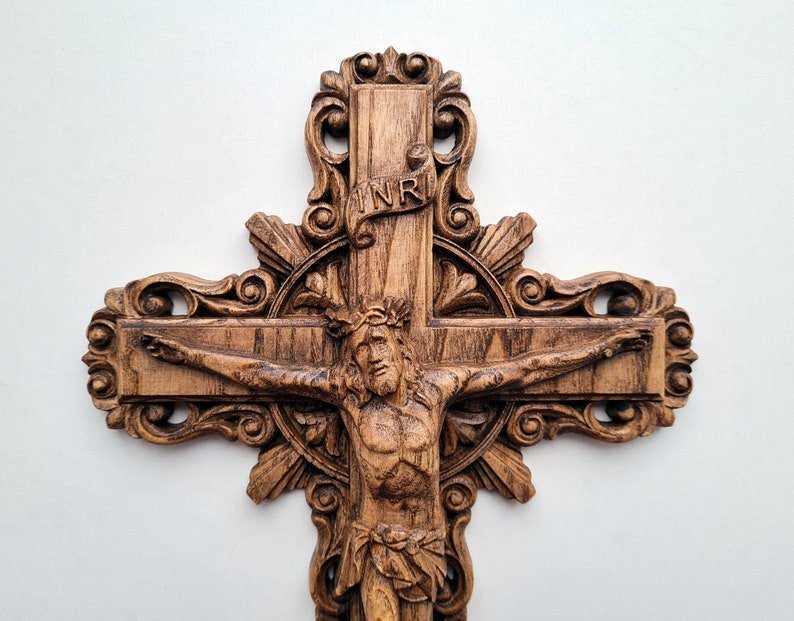 Wooden Crucifix, Jesus Christ, wooden cross, Catholic cross image 1