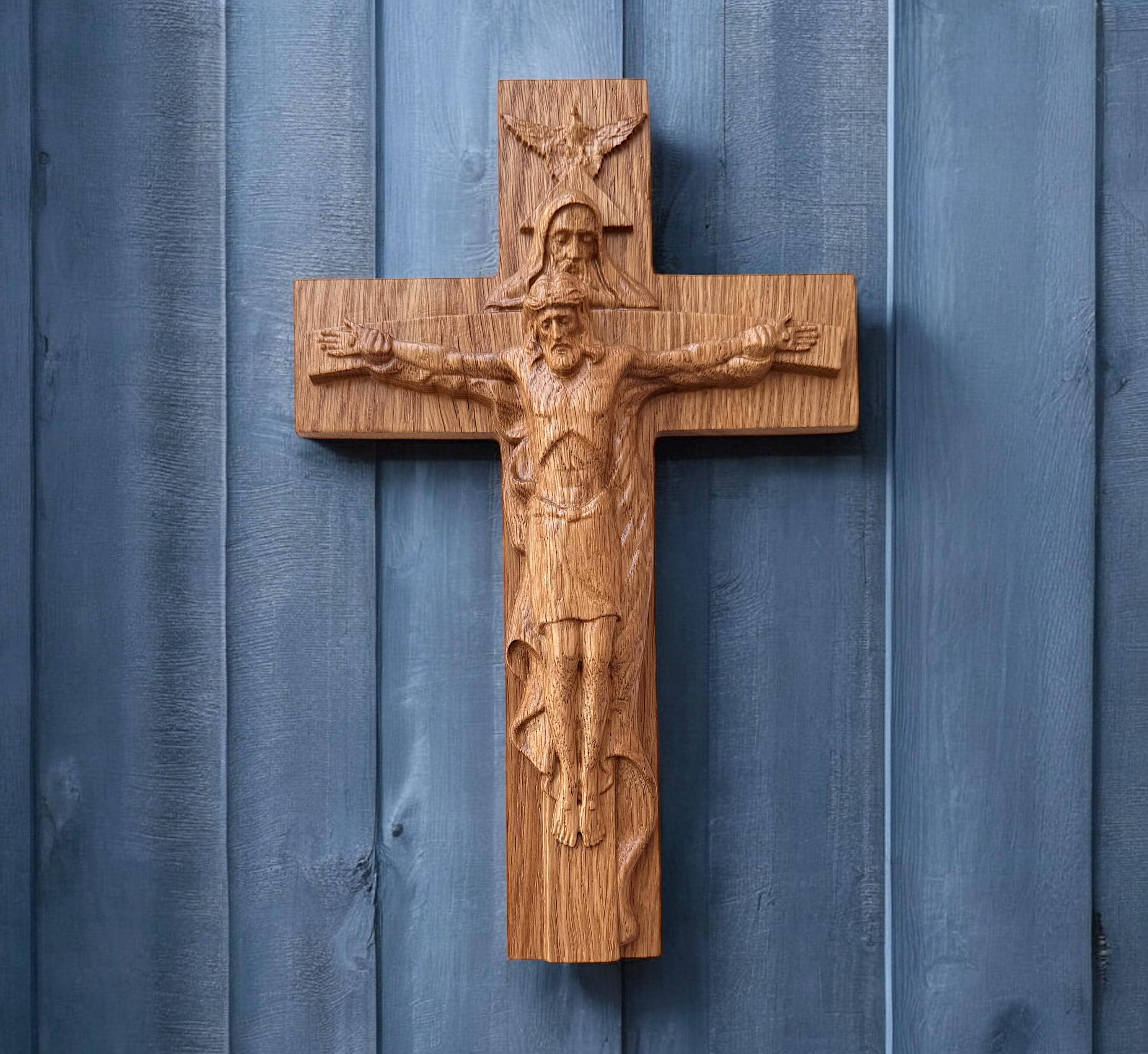 JRose Collections Crocifisso da parete da appendere, 24 cm, statuetta di Gesù in resina con scritta INRI, decorazione rustica da parete religiosa per casa, chiesa o cappella