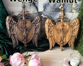 Archangel Michael Wooden Wall Plaque - Etsy