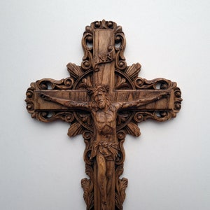 Wooden Crucifix, Jesus Christ, wooden cross, Catholic cross image 5