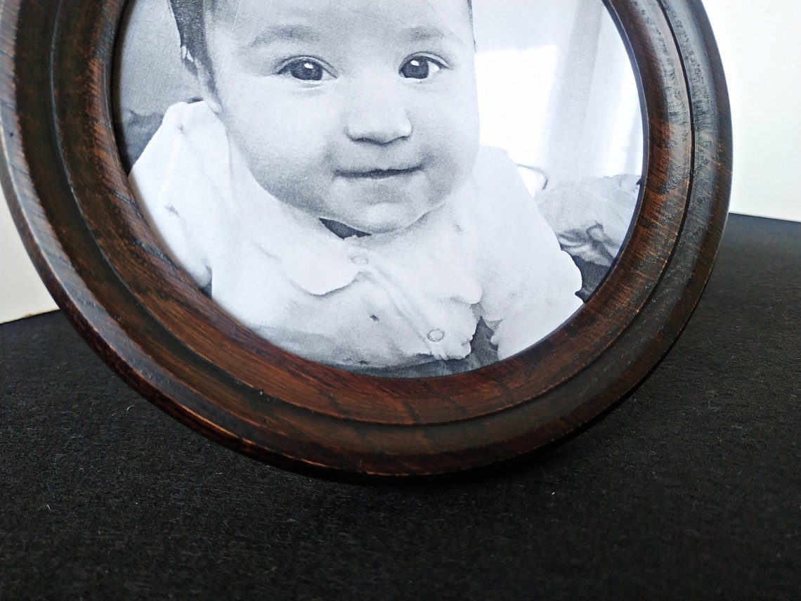 Tabletop Wooden Round Frame Round Picture Frame Round Frame Etsy