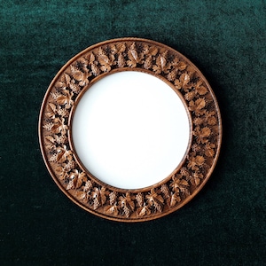 Greek carved wooden round frame with grapes, Mirror frame, 7x7, 8x8, 9x9, 10x10, 11x11, 12x12, 14x14, Free shipping