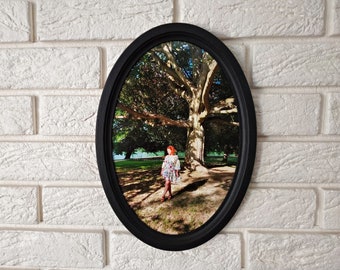 Oval frame, black oval frame, wooden oval frame, picture frame, oval photo frame, Choose Size: 3.5 x 5 up to 12 x 16 inches, Free Shipping