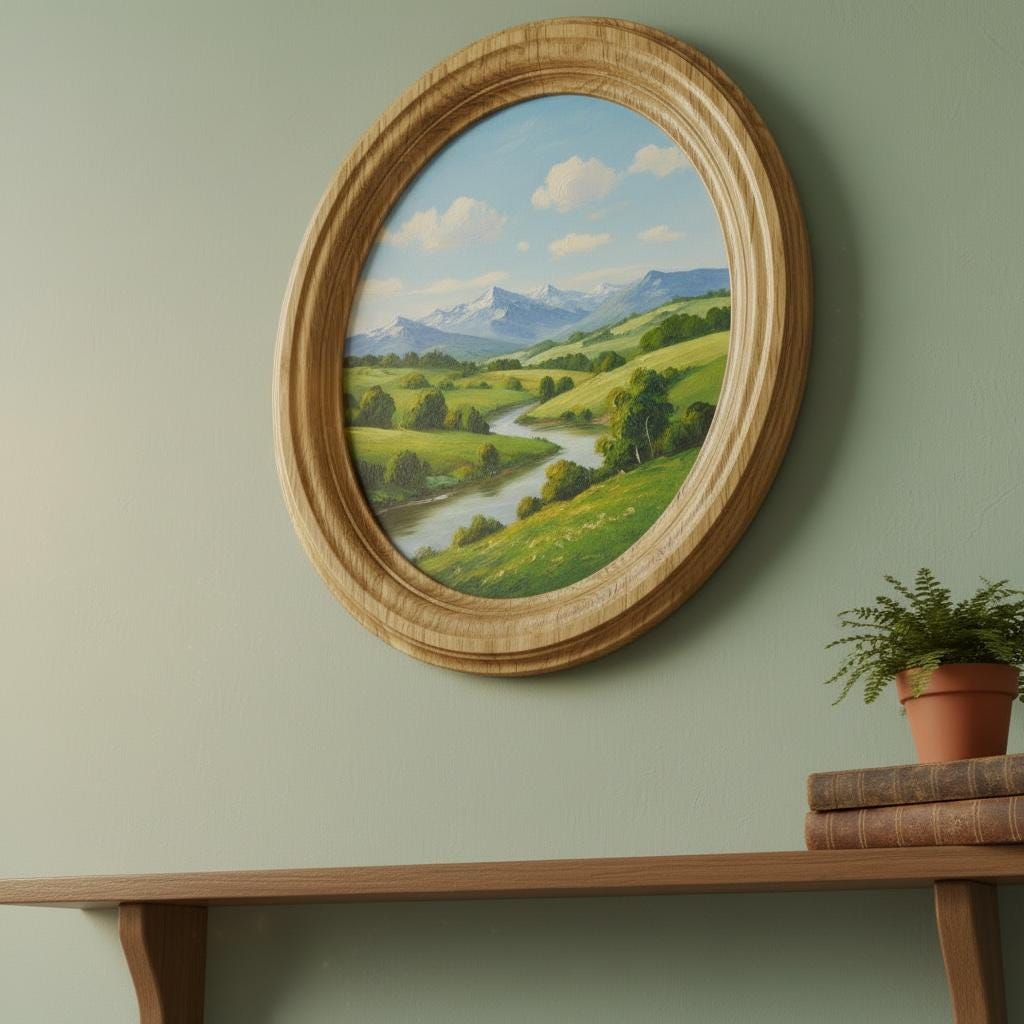 Oak Oval Picture Frame, Wooden Photo Frame, Choose Size - Etsy