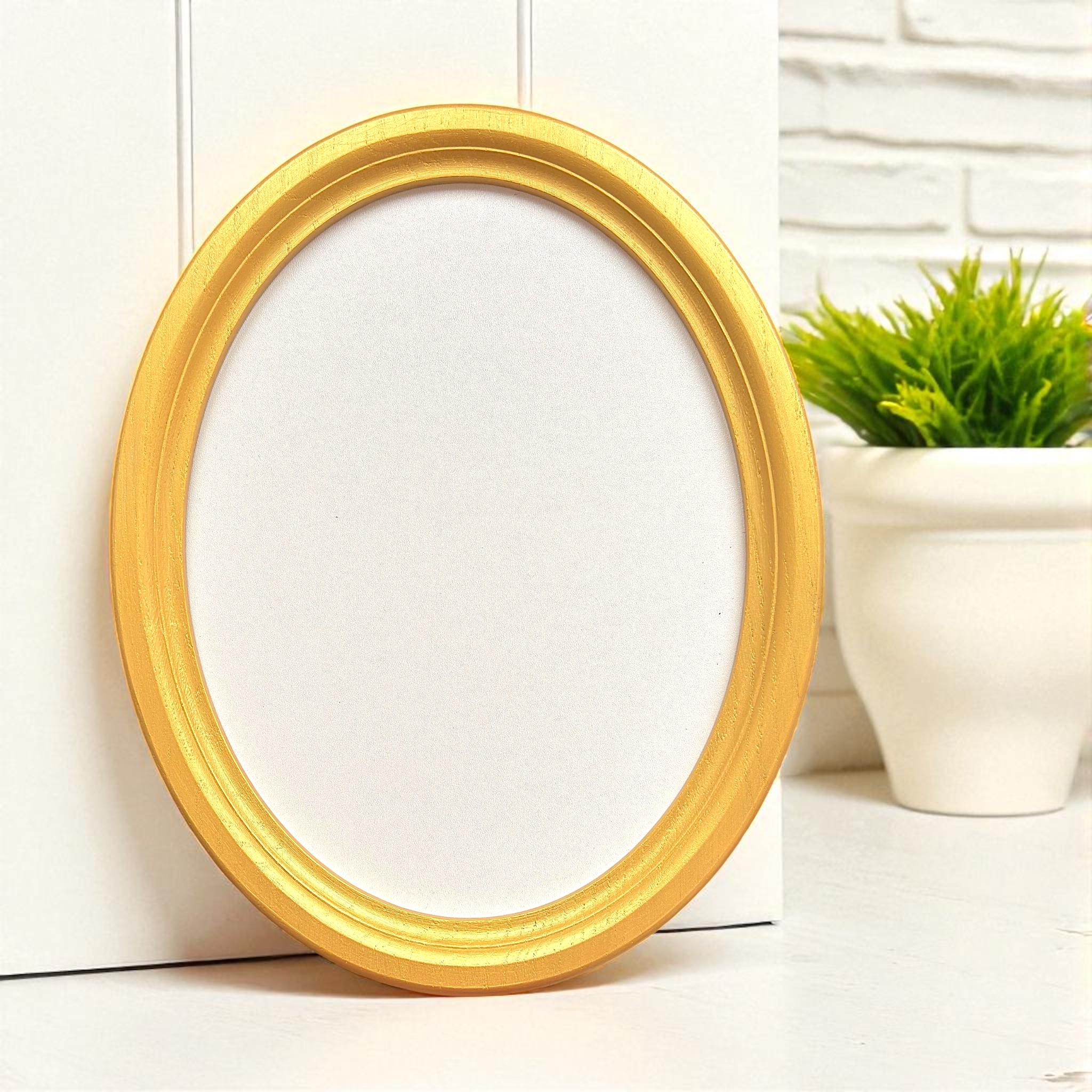 Golden Oval Frame, Picture Frame, Oval Photo Frame, Size: 3.5 X 5