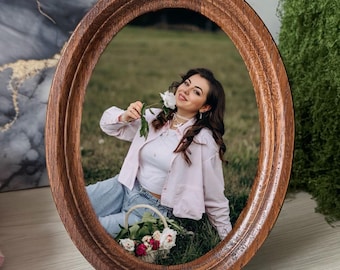 Oval Photo Frame Oval Wood Frame Wooden Oval Frame Oval Picture