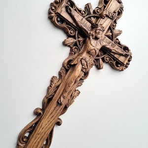 Wooden Crucifix, Jesus Christ, wooden cross, Catholic cross image 3