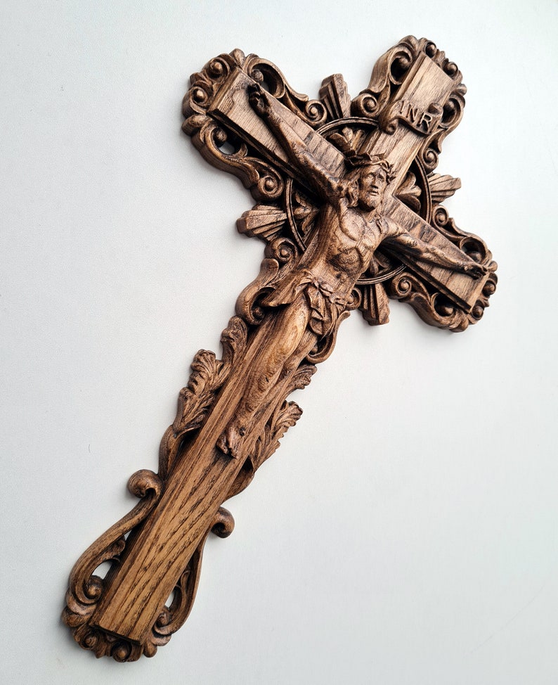 Wooden Crucifix, Jesus Christ, wooden cross, Catholic cross image 3