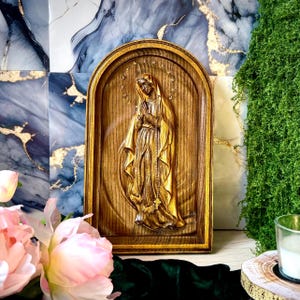 Blessed Virgin Mary wooden plaque