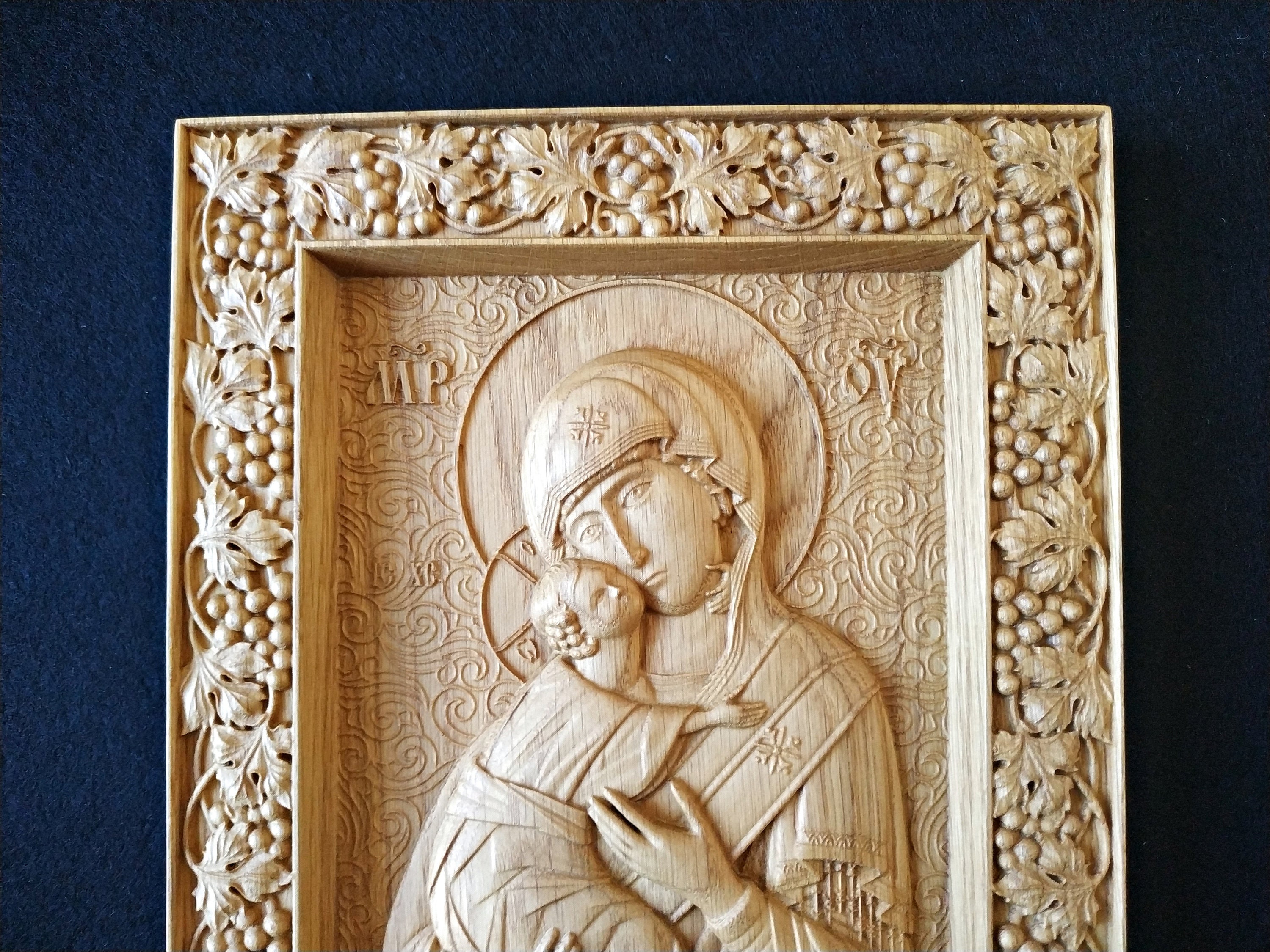 Wood Carved Virgin Mary and Jesus Icon, Religious Wall Art - Etsy