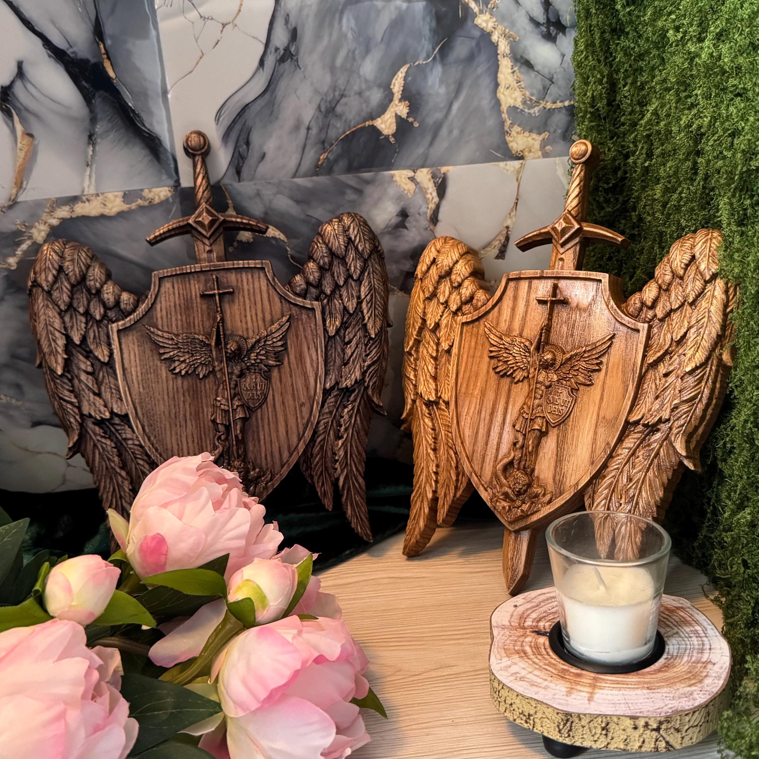 Archangel Michael Wooden Wall Plaque - Etsy