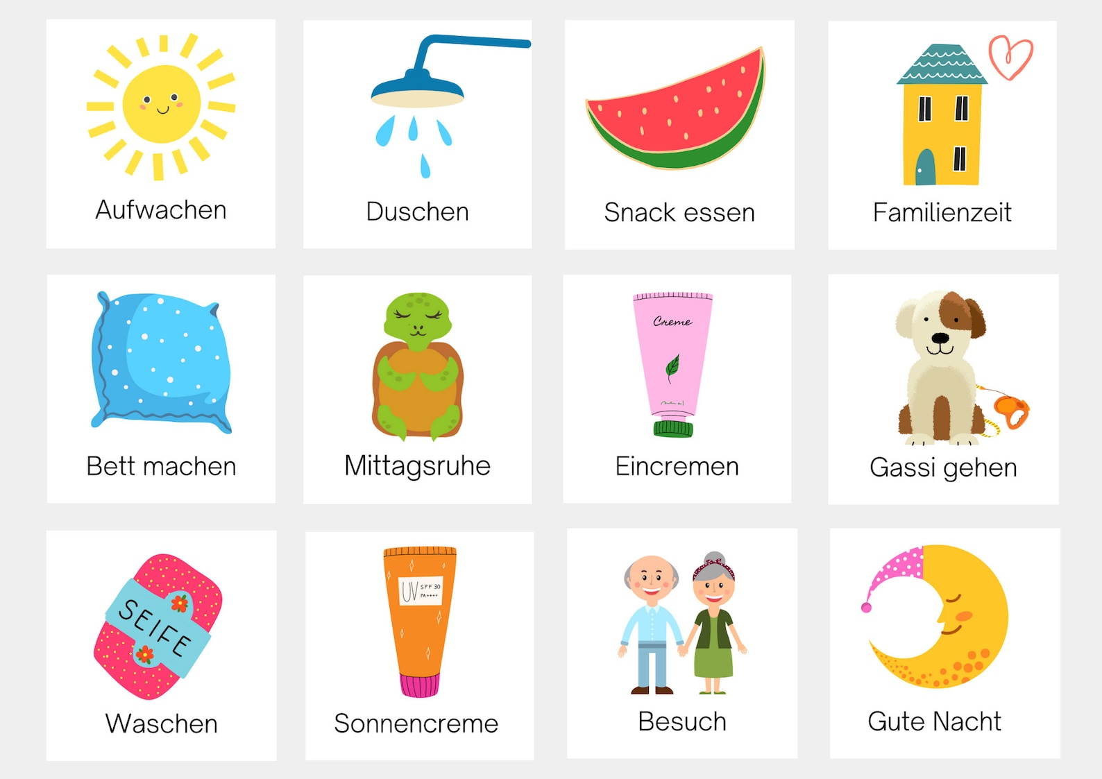 Tagesplan Kinder, Routineplaner, Tagesablauf, Routine Kinder ...