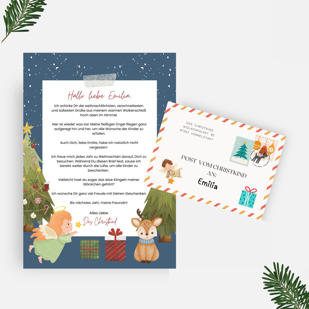 Christkind Vorlage Brief Vom Christkind Text Personalisierter Brief vom Christkind zum Ausdrucken, Post vom
