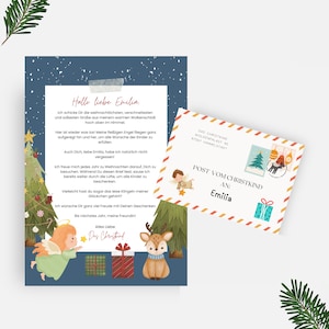 Carta personalizada del niño Cristo para imprimir, correo del niño Cristo a niño, mensaje personalizado del niño Cristo, correo de Navidad