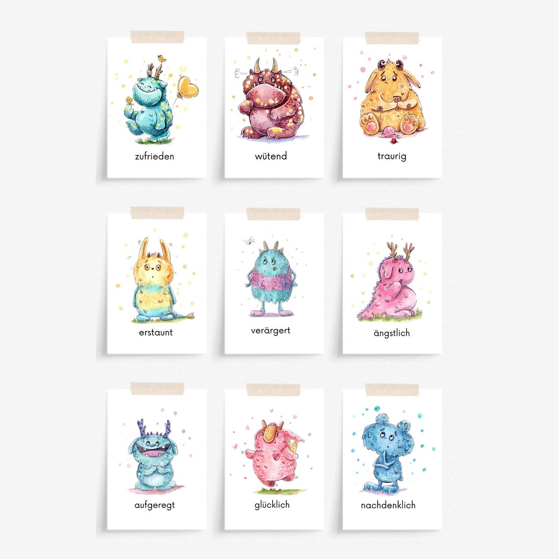 Gefühlskarten Kinder Emotionskarten zum Ausdrucken Gefühlskarten Monster Gefühlskarten 