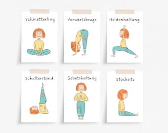 Yoga Cards Kids | Kids Yoga Cards | Yoga card set to print | Relaxation for children | Yoga cards children PDF