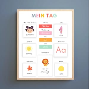 Daily schedule for children, children's calendar with day of the week, month and season, Montessori calendar, children's calendar PDF, routine children