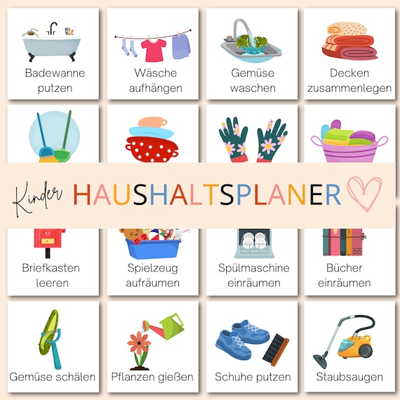 Haushaltsplan für Kinder Aufgaben Montessori fördert - Etsy Österreich