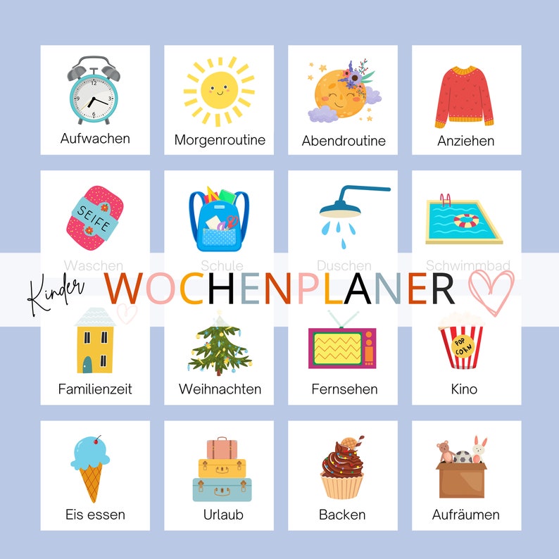Weekly plan children, Montessori calendar, weekly planner, routine planner, daily routine child, daily plan PDF, weekly planner image 1