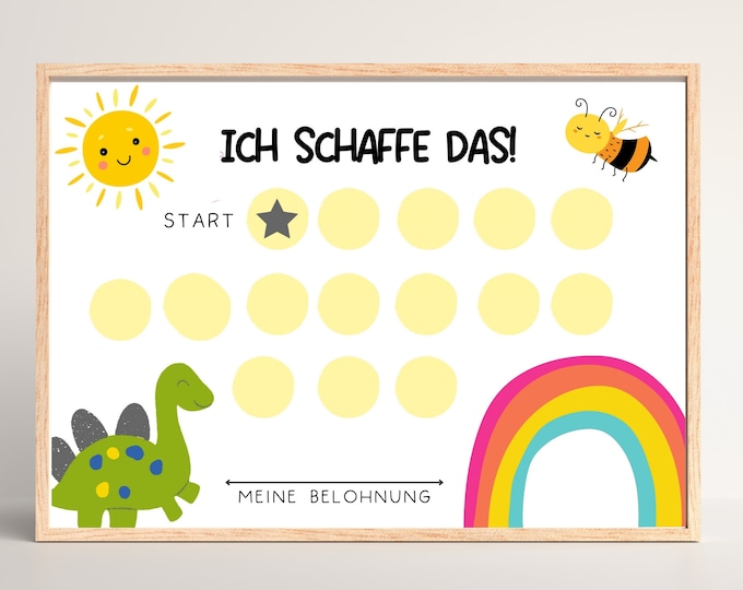 Belohnungstafel Kind PDF, Digitale Belohnungskarte, Belohnungstafel