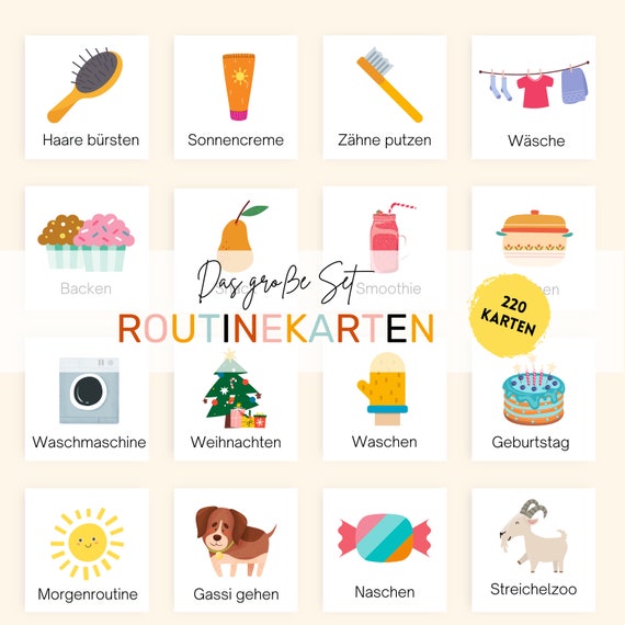 Routinekarten Kinder, Wochenplan Montessori , Routine Karten zum Ausdrucken, Aufgabenplaner, Routinekarten Kinder DIY, Wochenplaner
