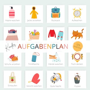 Plano de tarefas para crianças apoia rotina, plano diário para crianças PDF, Montessori para crianças do jardim de infância e da escola, planejador doméstico