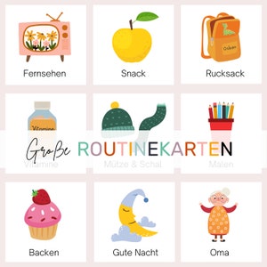 Routinekaarten voor kinderen groot Montessori, dagplan voor ochtendroutine en avondroutine, routineplanner voor kleuter- en schoolkinderen PDF